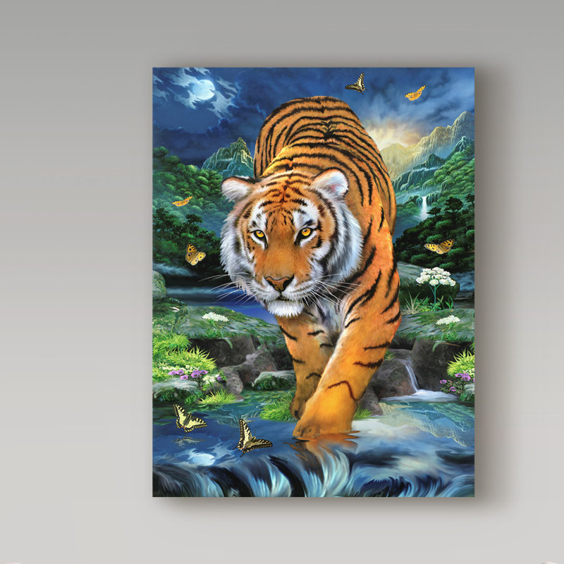 Trademark Art Stalking Tiger Acrylic Painting Print On Wrapped