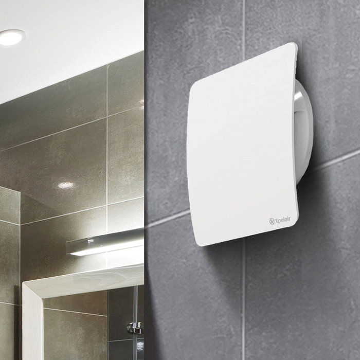 Xpelair Simply Silent Shape 10cm Square Extractor Fan With Timer