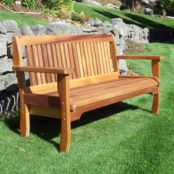 Highland Dunes Carmelita Cedar Outdoor Bench & Reviews | Wayfair