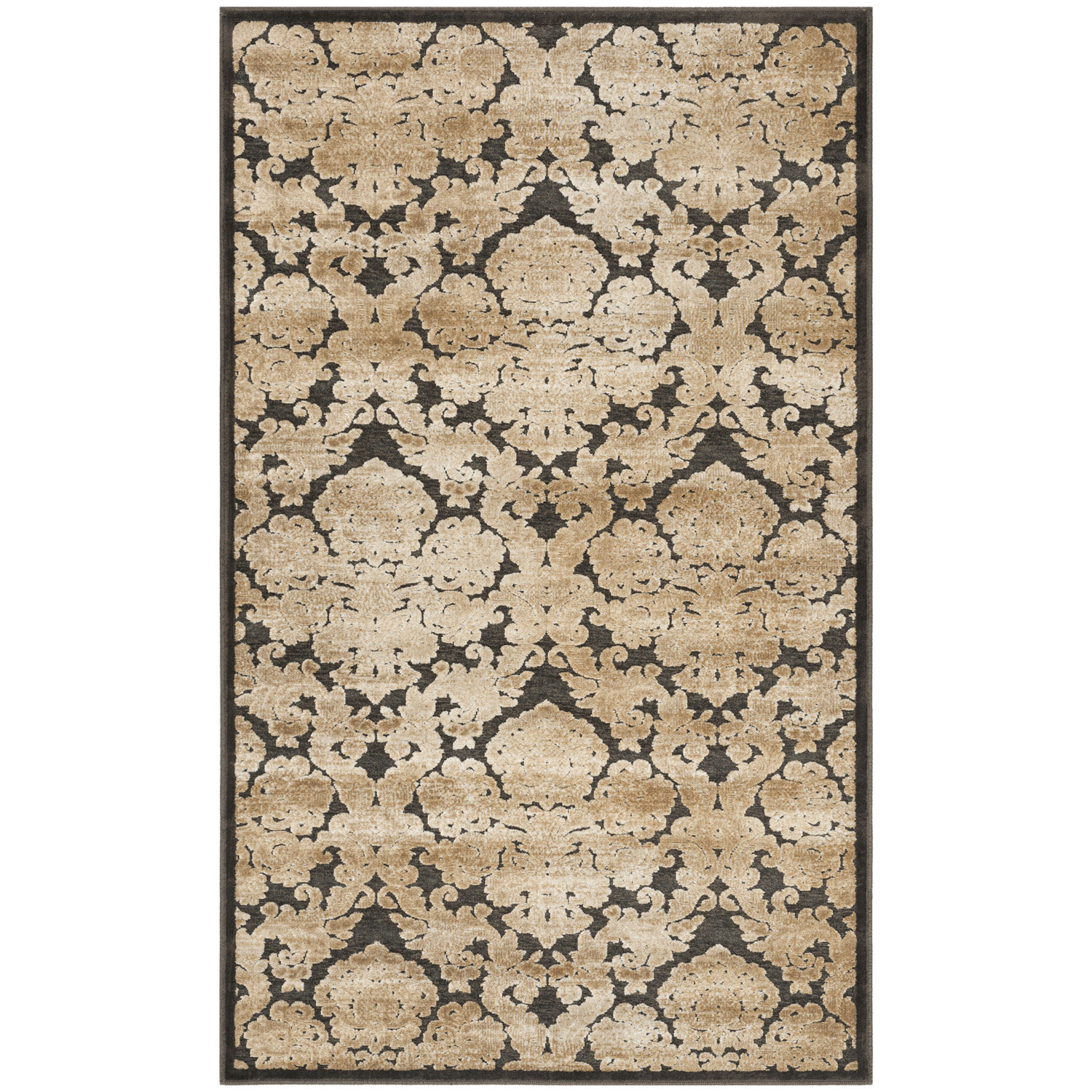 Martha Stewart Rugs Martha Stewart Damask Area Rug in Soft Anthracite