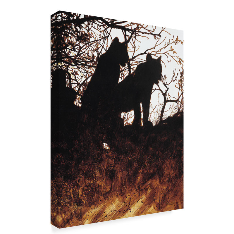 World Menagerie Silhouettes Of Tigers Acrylic Painting Print On