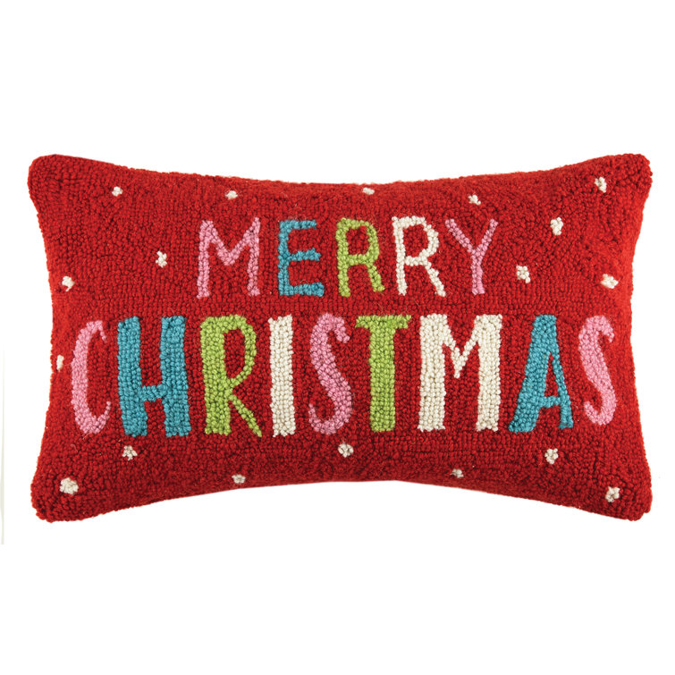 hooked wool christmas pillows