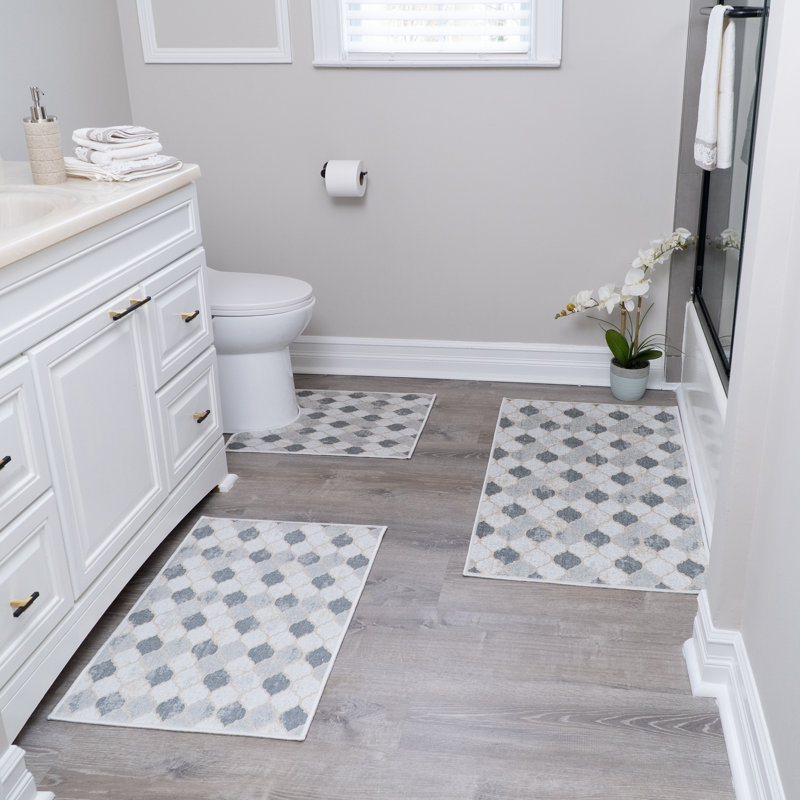 Red Barrel Studio® Domynick Ultra Thin 3 Piece Bath Rug Set | Wayfair