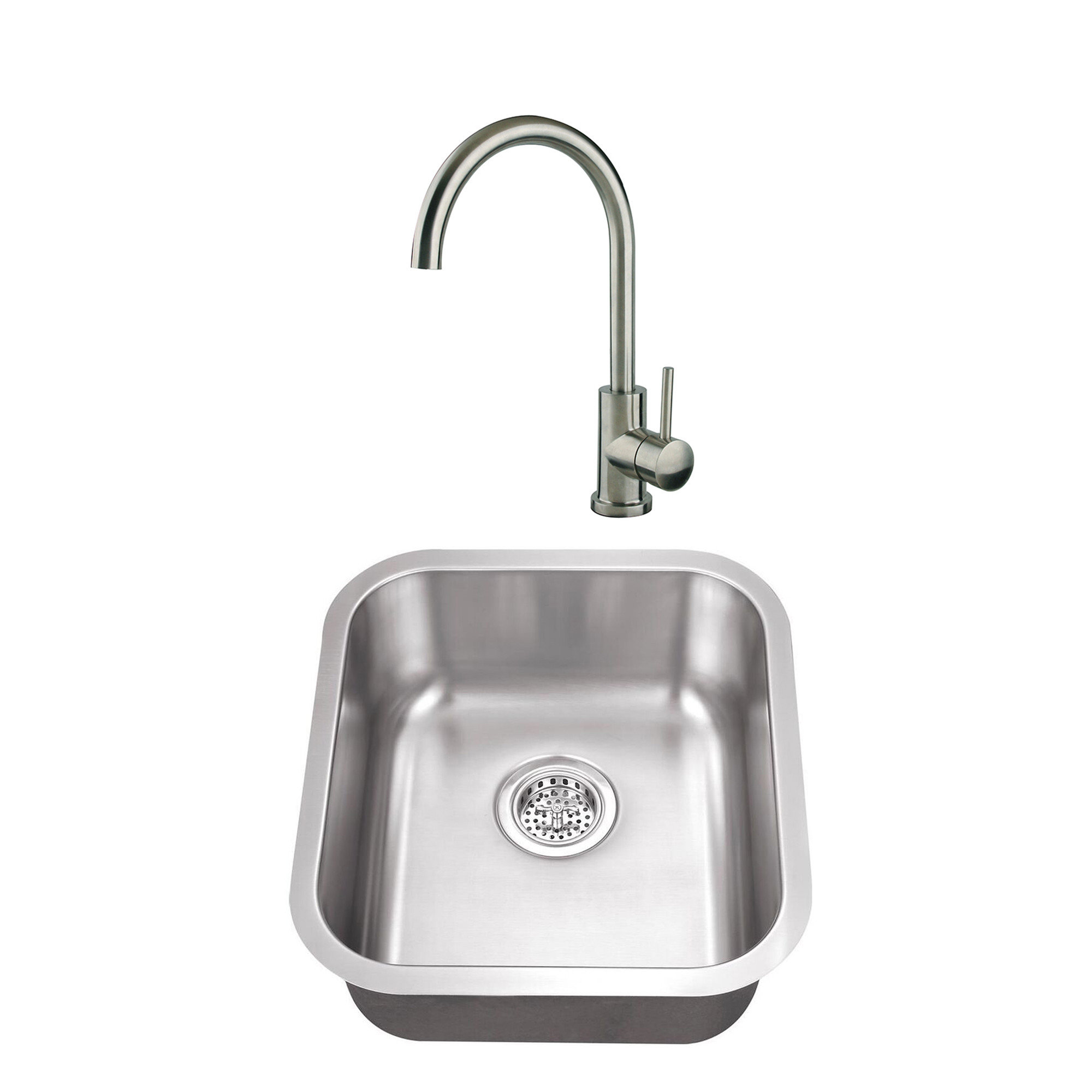 Cahaba 16 1 X 18 Undermount Bar Sink With Faucet Reviews Wayfair Casc0048 16 1 X 18 Undermount Bar Sink With Faucet
