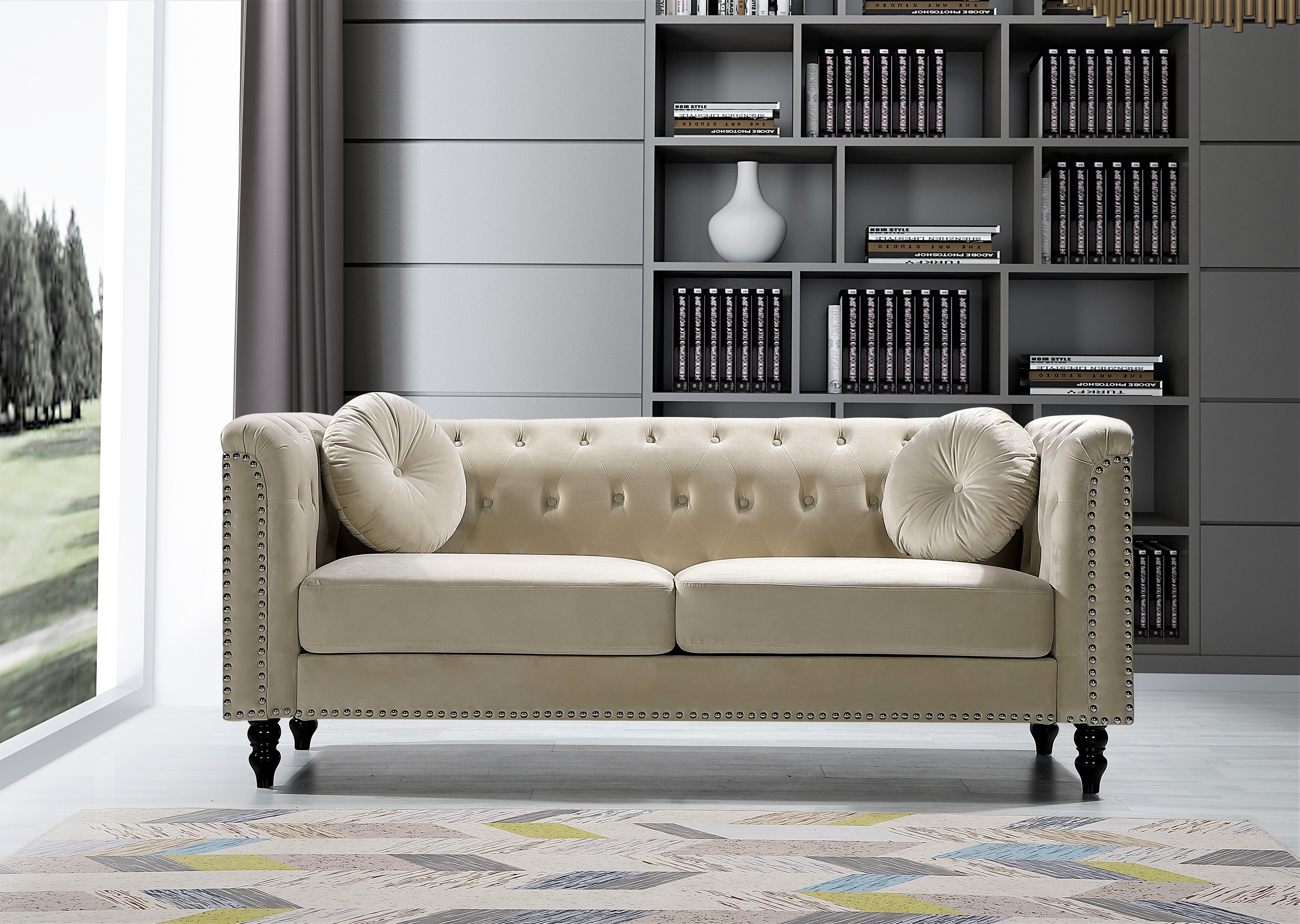House Of Hampton Gympie Velvet Chesterfield 75 98 Rolled Arm Sofa House Of Hampton Gympie Velvet