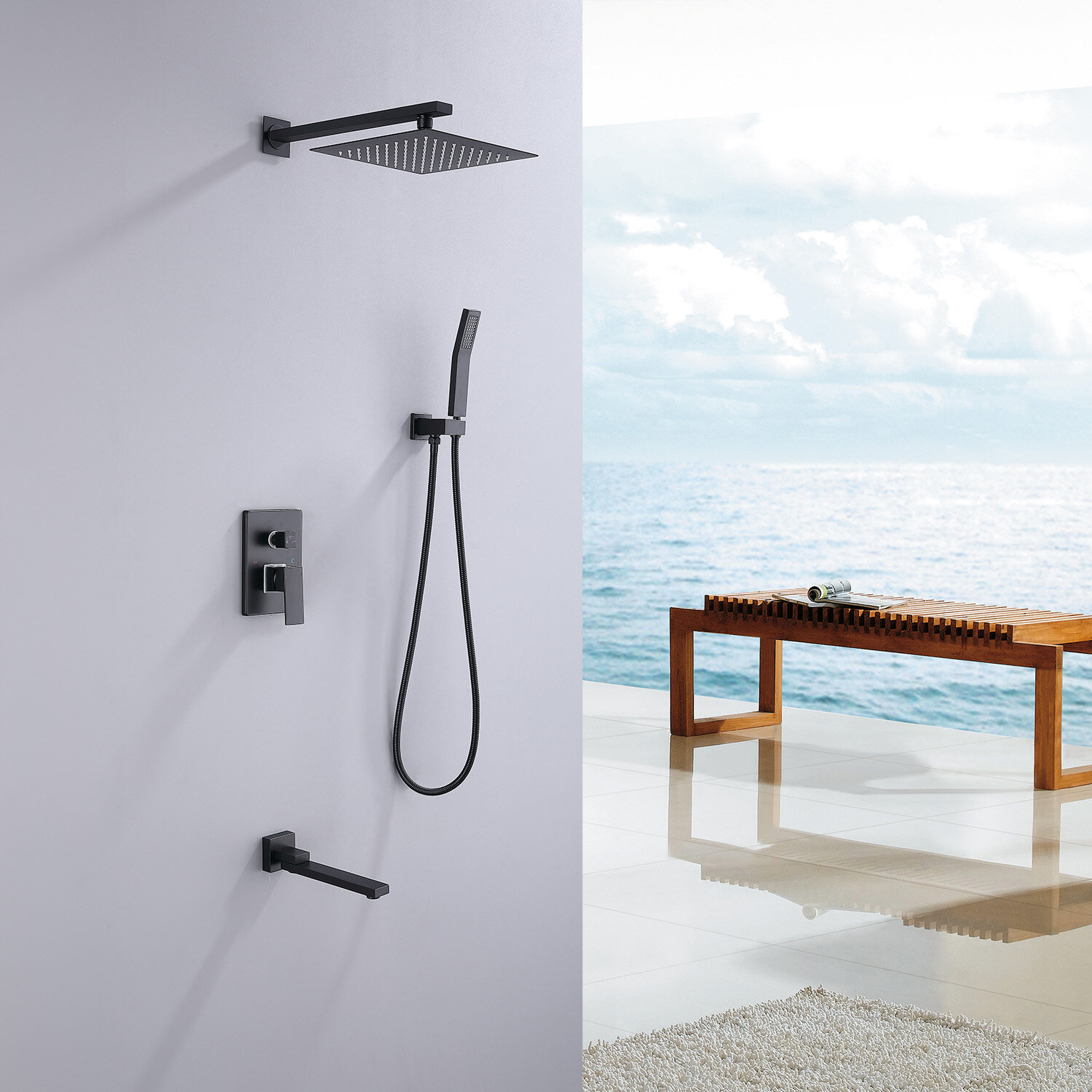 MD Bath Pressure-Balanced Complete Shower System | Wayfair