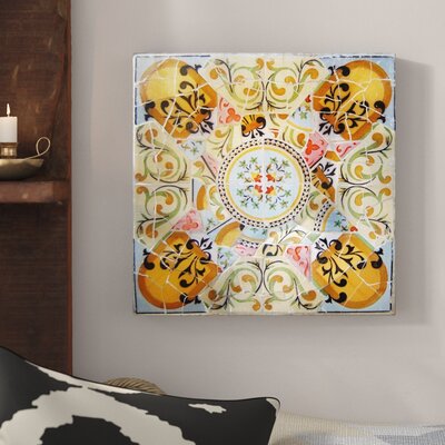 Kerley 'Gaudi Mosaic Center Circle 2' Painting Print on Wrapped Canvas Bungalow Rose Size: 12