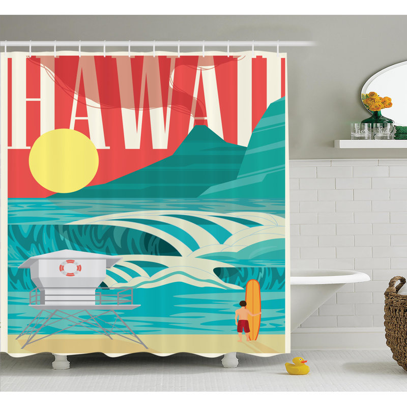 East Urban Home Tropical Hawaii Holiday Coast Shower Curtain Set