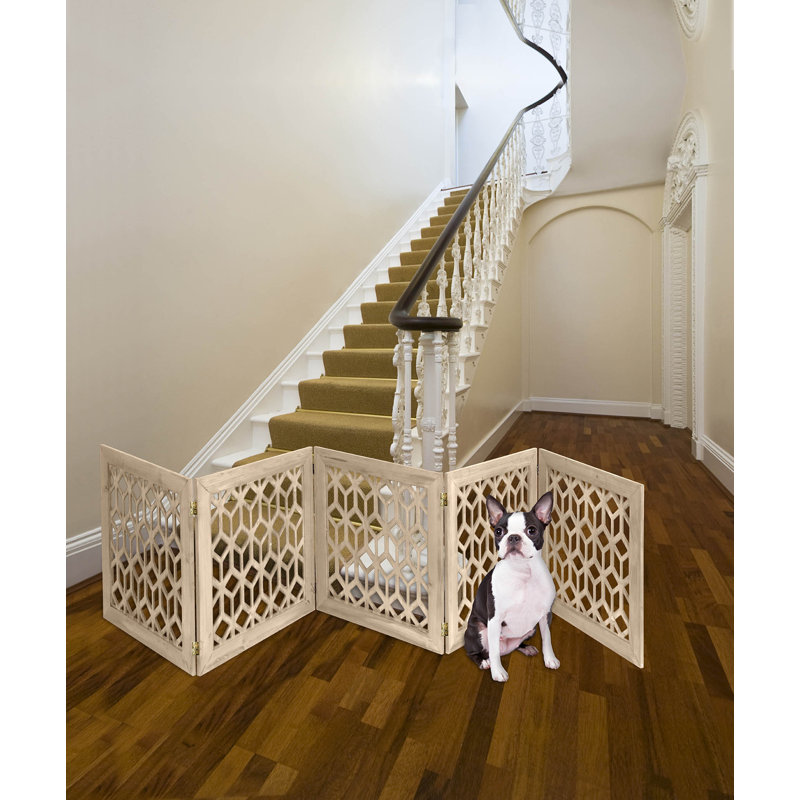 akc wooden carved pet gate