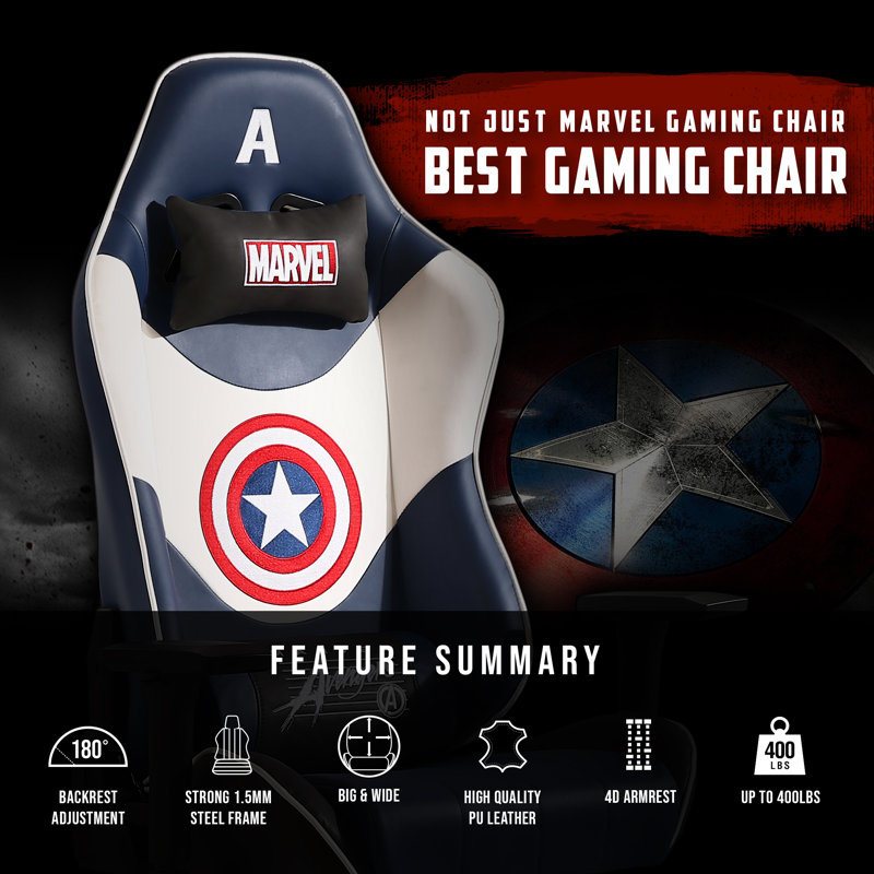 Neo Chair Marvel Captain America Super Premium Pc Racing Game Chair Reviews Wayfair