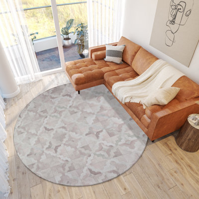 Patchwork Machine Woven Chenille Area Rug in Ivory