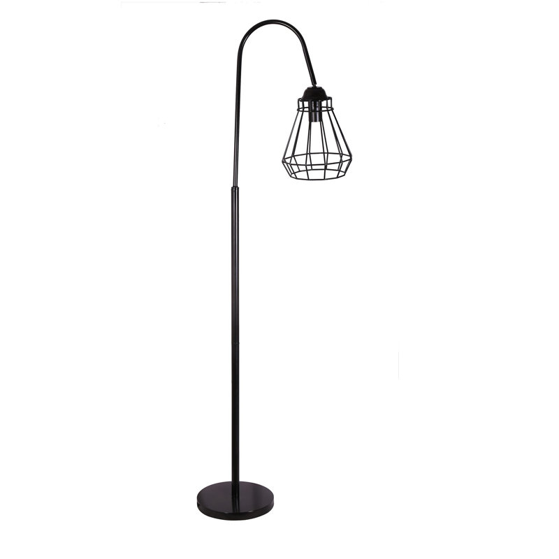 black wire floor lamp