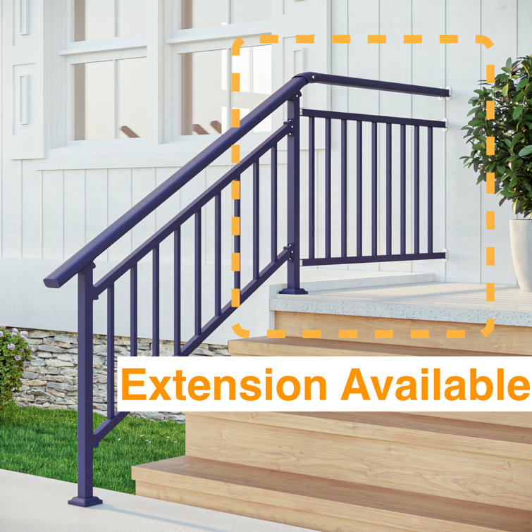 Cr Home 3 Ft H X 4 6 Ft W Cr Handrail Kits Guardrail Steps Metal Stair Railing Reviews Wayfair