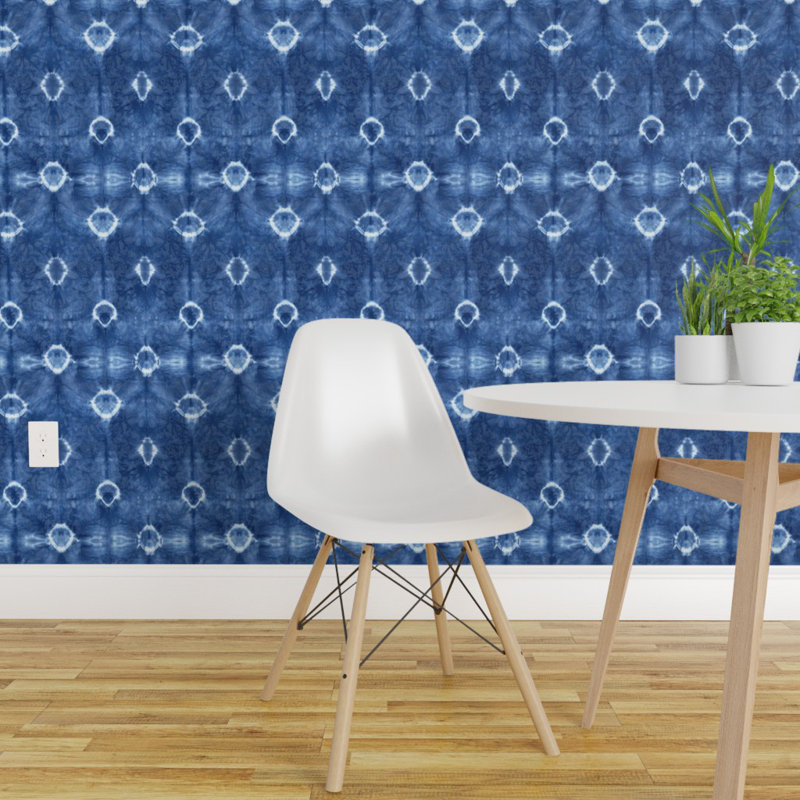 Bungalow Rose Crimmins Shibori Peel And Stick Wallpaper Roll Wayfair