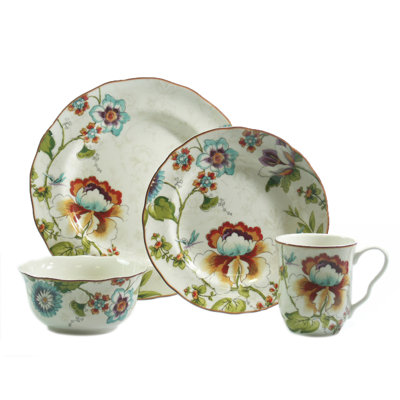 222 Fifth Gabrielle 16 Piece Dinnerware Set, Service for 4 & Reviews ... 222 Fifth Gabrielle 16 Piece Dinnerware Set, Service for 4 & Reviews ...