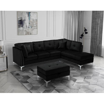 Ebern Designs Kaleva 121 Left Hand Facing Modular Sectional With Ottoman Wayfair