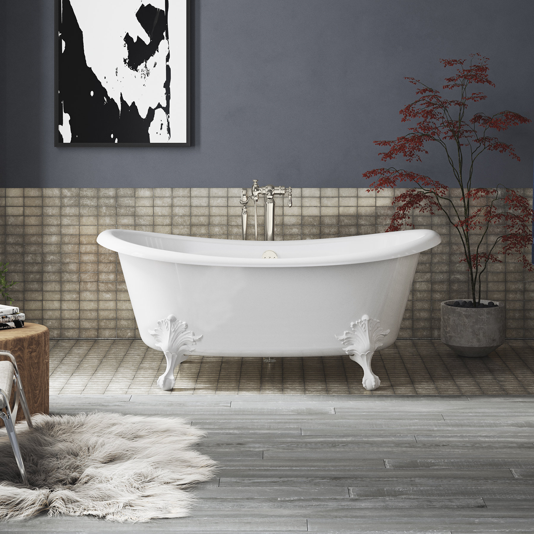 Kohler Artifacts 66 X 33 Pedestal Soaking Bathtub Wayfair 66 X 33 Pedestal Soaking Bathtub