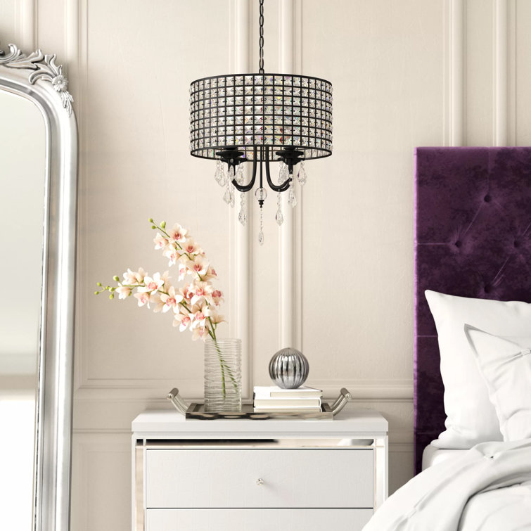Willa Arlo Interiors Albano 4 Light Unique Drum Pendant Crystal Accents Reviews Wayfair