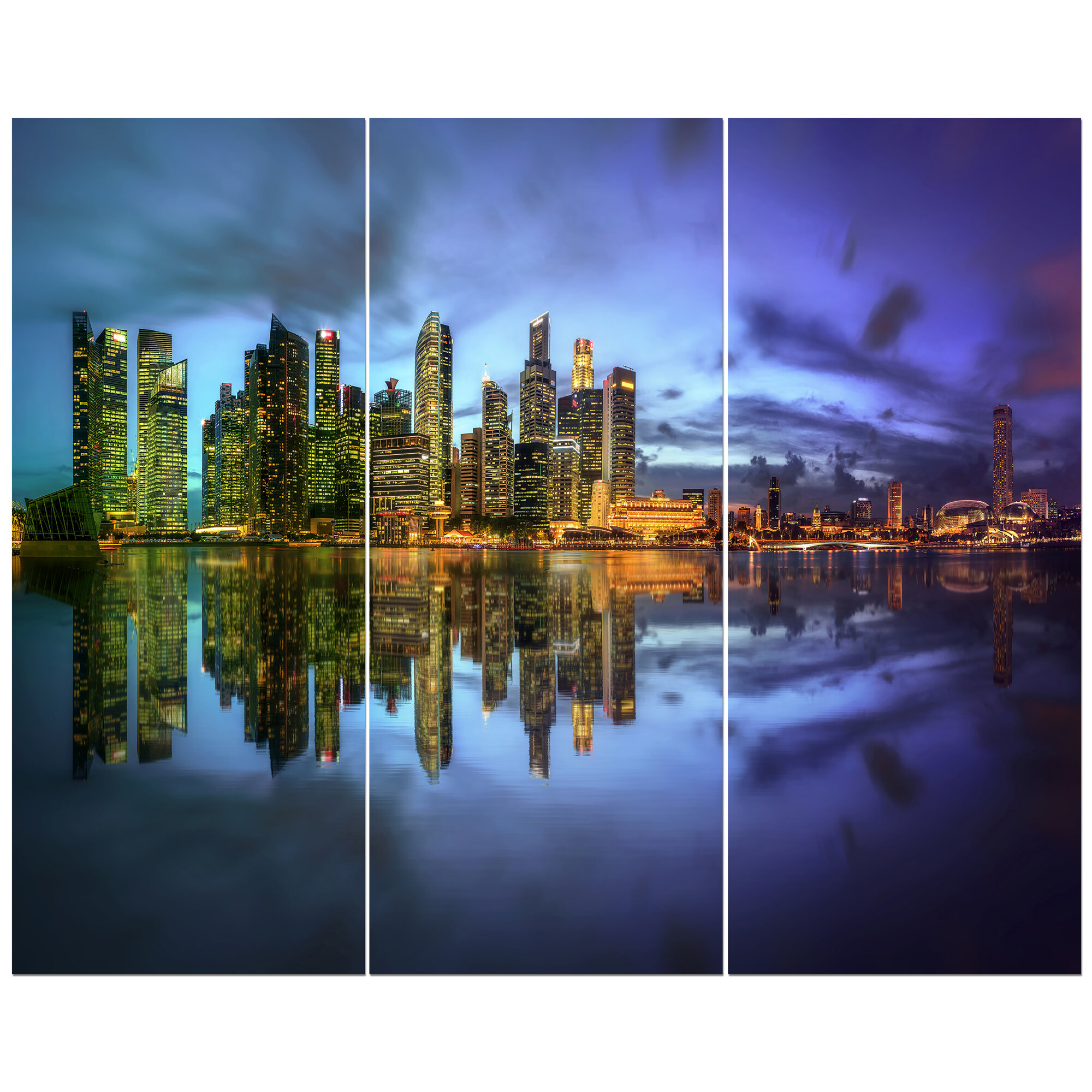 East Urban Home Singapore Skyline View From Marina Bay Photographic Print Multi Piece Image On Wrapped Canvas Wayfair