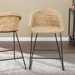 wicker bar stool with back