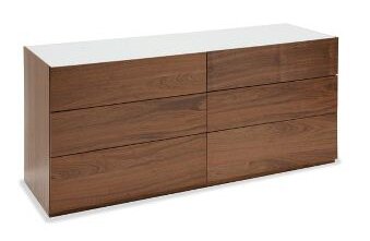 City 6 Drawer Double Dresser Calligaris Top Color Frosted
