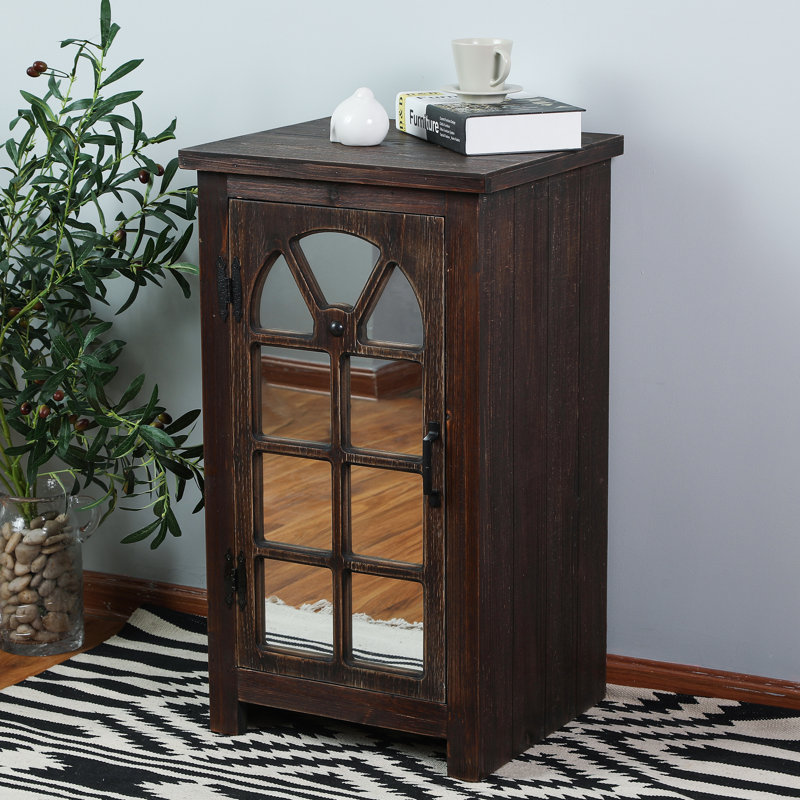 Millwood Pines Manuel Mirror Small Console 1 Door Accent Cabinet