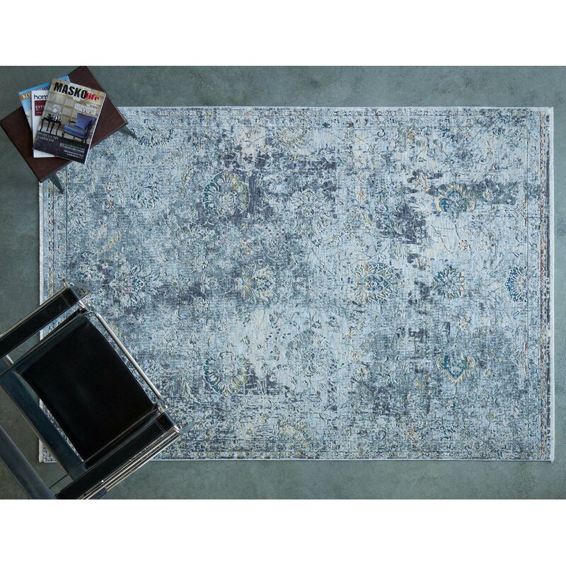 17 Stories Scranton Gray Blue Area Rug Wayfair