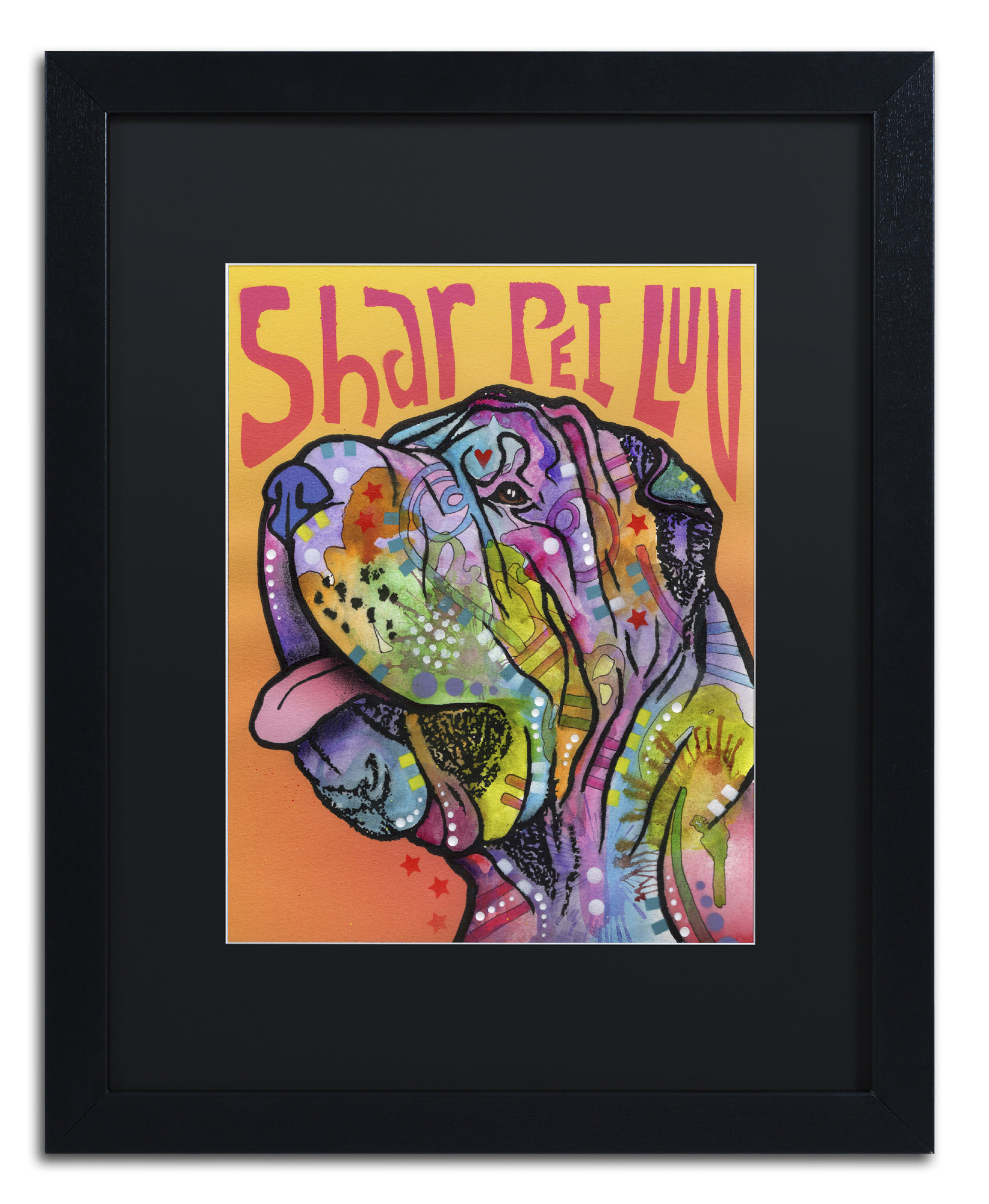 Shar Pei Love Framed Graphic Art On Canvas