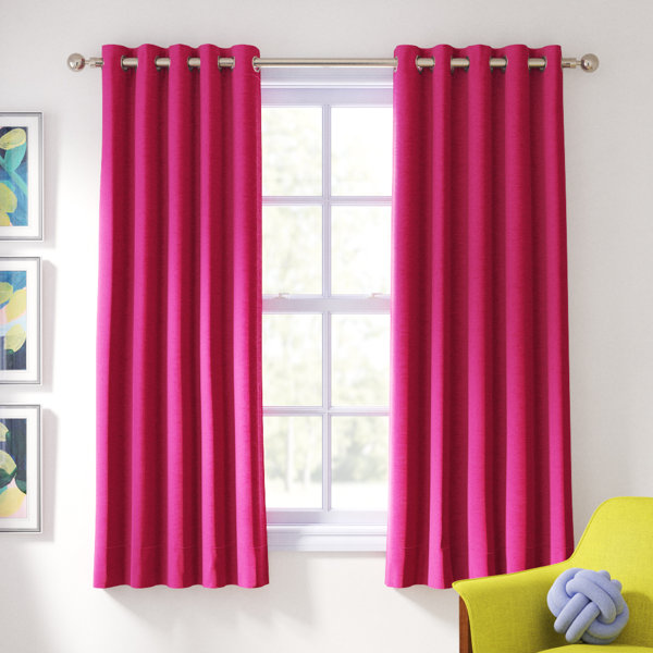 pink curtains