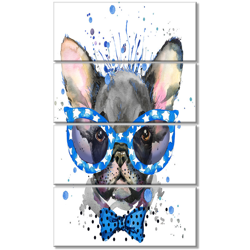 french bulldog with glasses painting