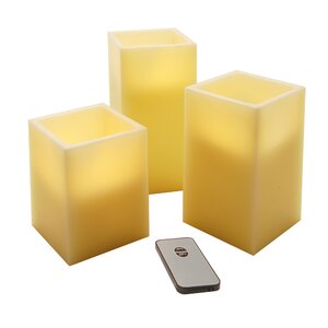 3 Piece Uncented Flameless Candle Set (Set of 3)