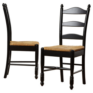 Shirk Ladder Back Solid Wood Dining Chair (Set Of 2) by Winston Porter No Copoun