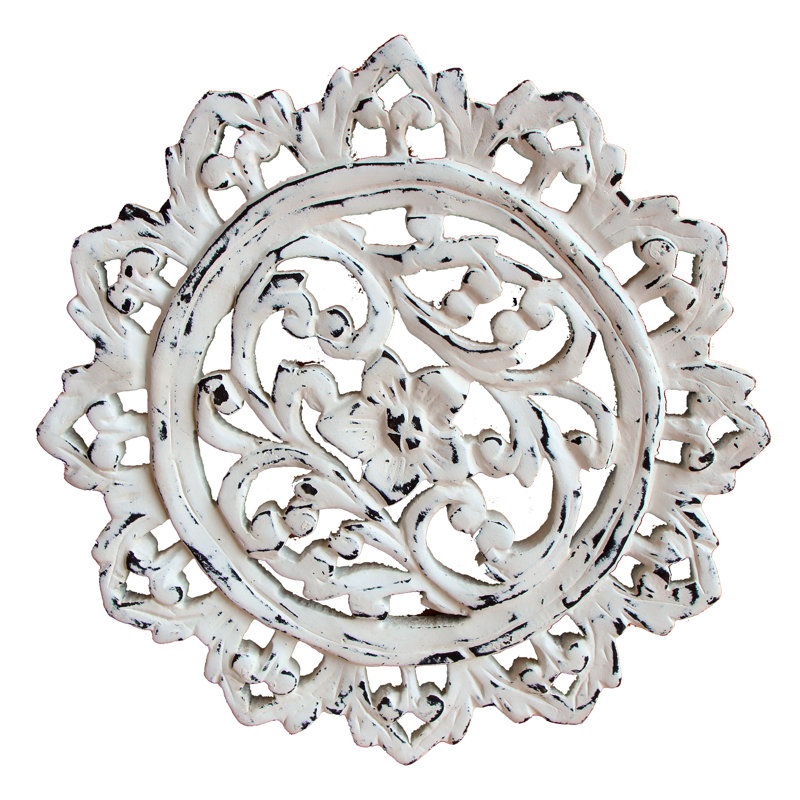 hutherson Round Hand Carved Teak Wall Décor