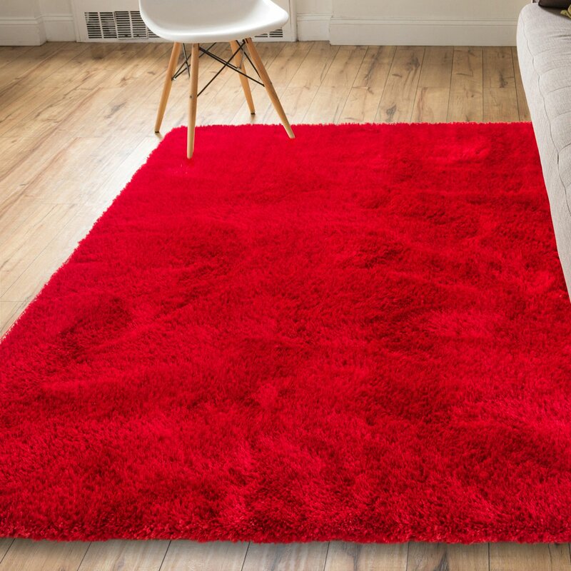 Ivy Bronx Mcclain Modern Solid Farmhouse Red Area Rug | Wayfair