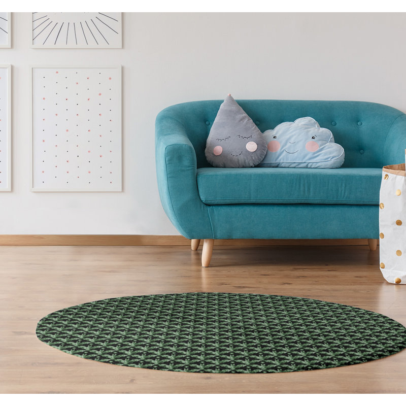 East Urban Home Floral Bats Green Area Rug Wayfair