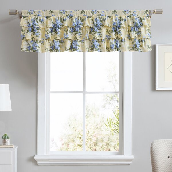 Laura Ashley Cassidy Floral Cotton Ruffled 50'' Window Valance in ...