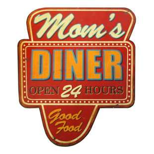 Retro Diner Decor Wayfair Wooden Sign Mom S Diner Wall Décor