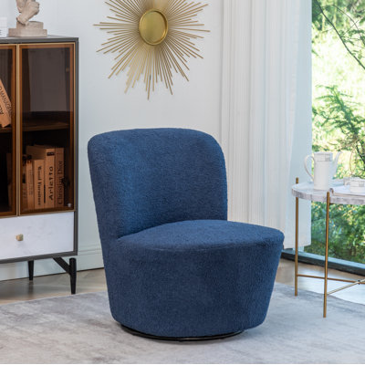 Stevie Boucle Swivel Barrel Chair