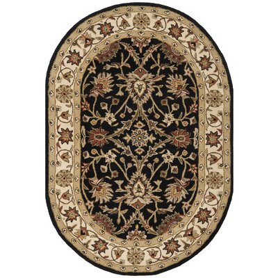 Dunbar Hand-Tufted Wool Black/Brown/Beige Area Rug Charlton Home Rug Size: Oval 4'6