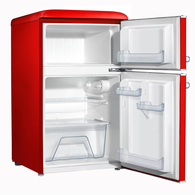 Galanz Retro 3 1 Cu Ft Freestanding Mini Fridge With Freezer Reviews Refrigerator Wayfair Galanz Retro 3 1 Cu Ft Freestanding