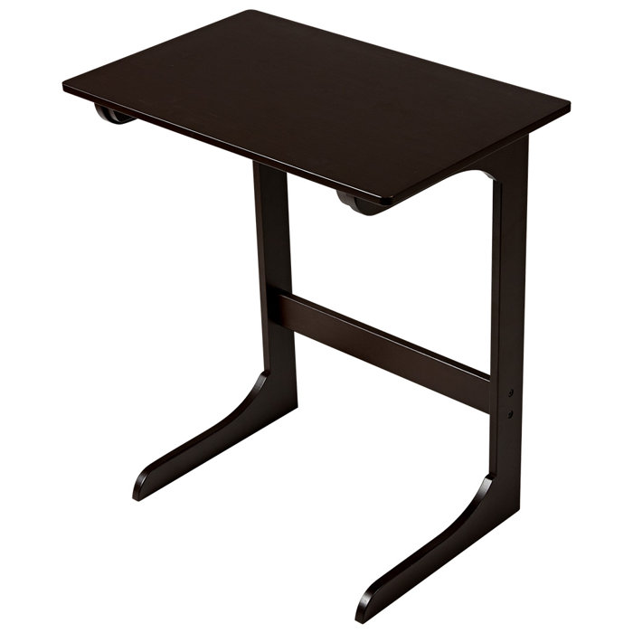 Ebern Designs Bamboo Wood Side Table C Shaped For Snacks Laptop Coffee Tv Tray Under Couch Sofa Bed End Console Eating Writing Reading Living