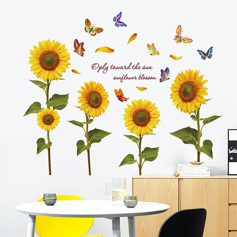 Removable Sunflower PVC Wall Sticker Kitchen Waterproof Decals Home/&Garden-Decor
