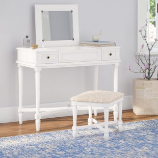 White Vanity Tables You Ll Love Wayfair Amie Vanity Set