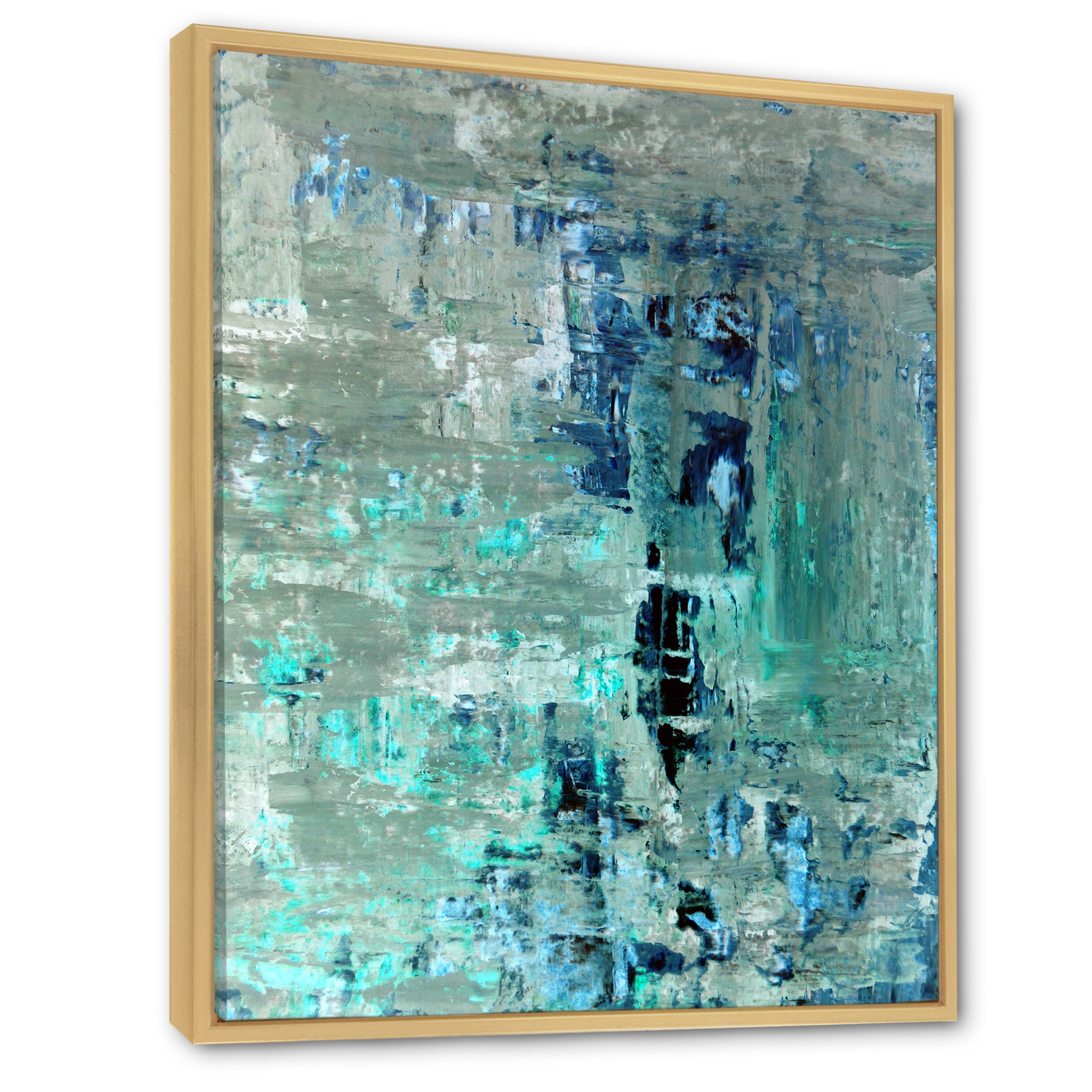 17 Stories Blue Meets Turquoise Abstract Art Blue Meets Turquoise ...