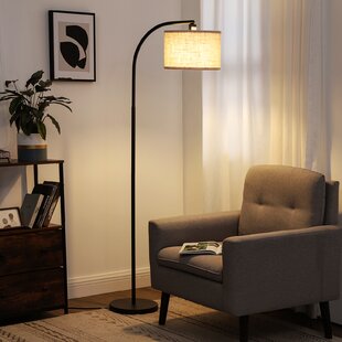 64 Inch Minimalist Reading Light with Foot Control and 9W LED Bulb Industrial Arc Tall Lamps for Living Room/ Office/Study Room Black Modern Metal Standing Lamp with Shade for Bedroom Floor Lamp 
