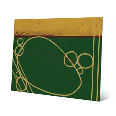 Circles on Emerald Painting Print on Plaque Click Wall Art