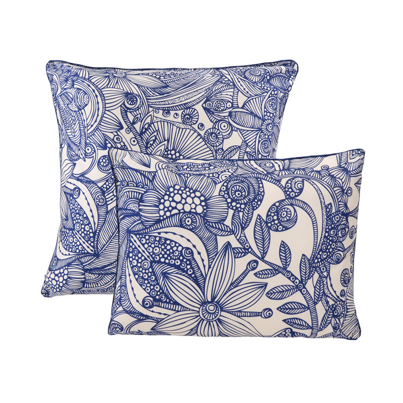 Valentina Flowers And Doodle Microfiber Decorative Throw Pillow Flowers And Doodle Microfiber Decorative Throw Pillow