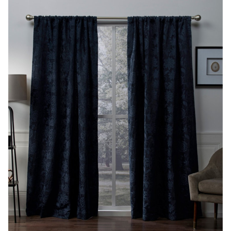 Lark Manor Bryony Nature Floral Room Darkening Rod Pocket Curtain