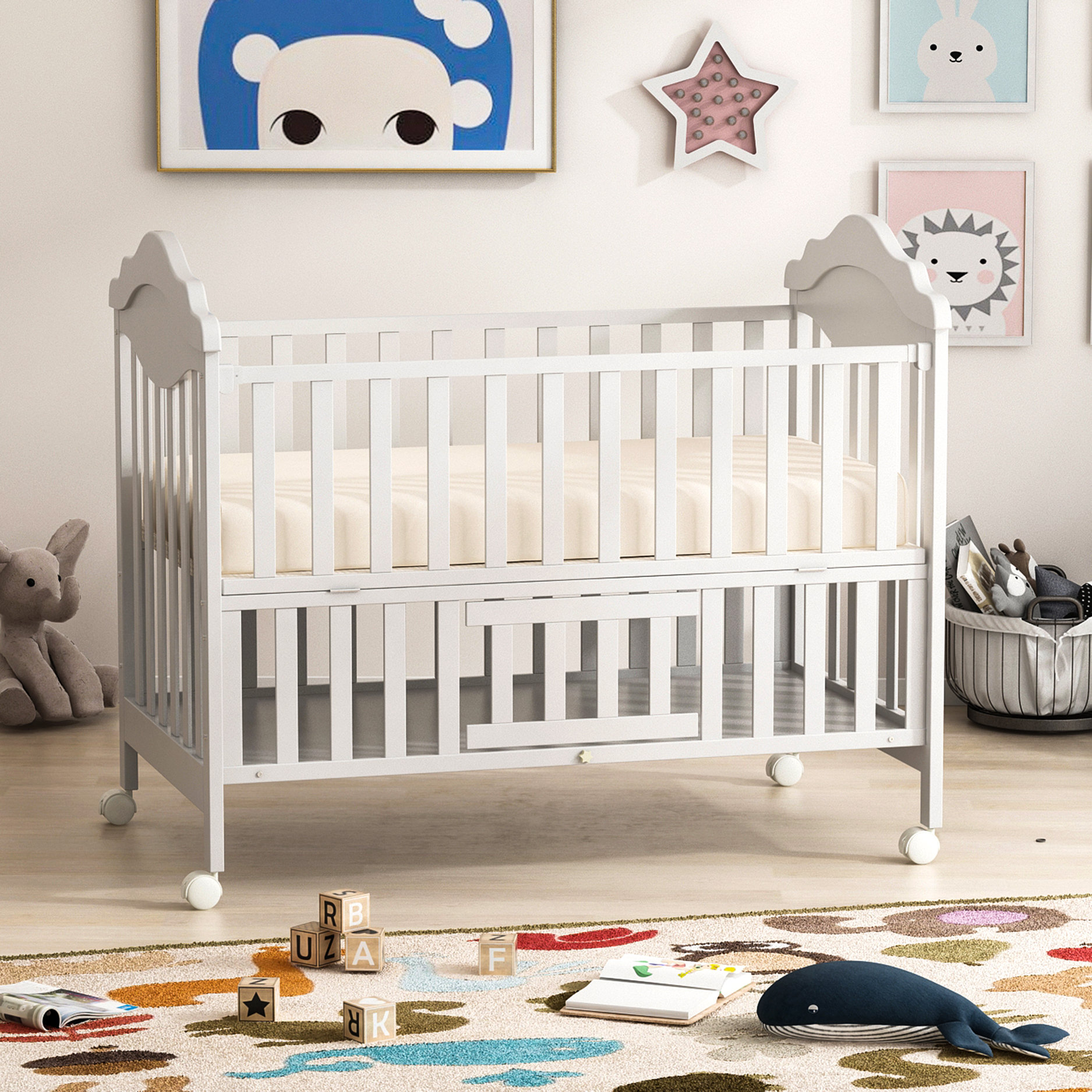 mini crib with storage