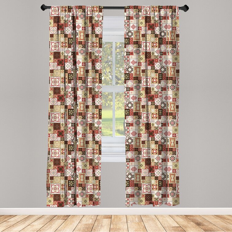 Orient Microfiber Curtains 2 Panel Set Living Room Bedroom in 3 Sizes 